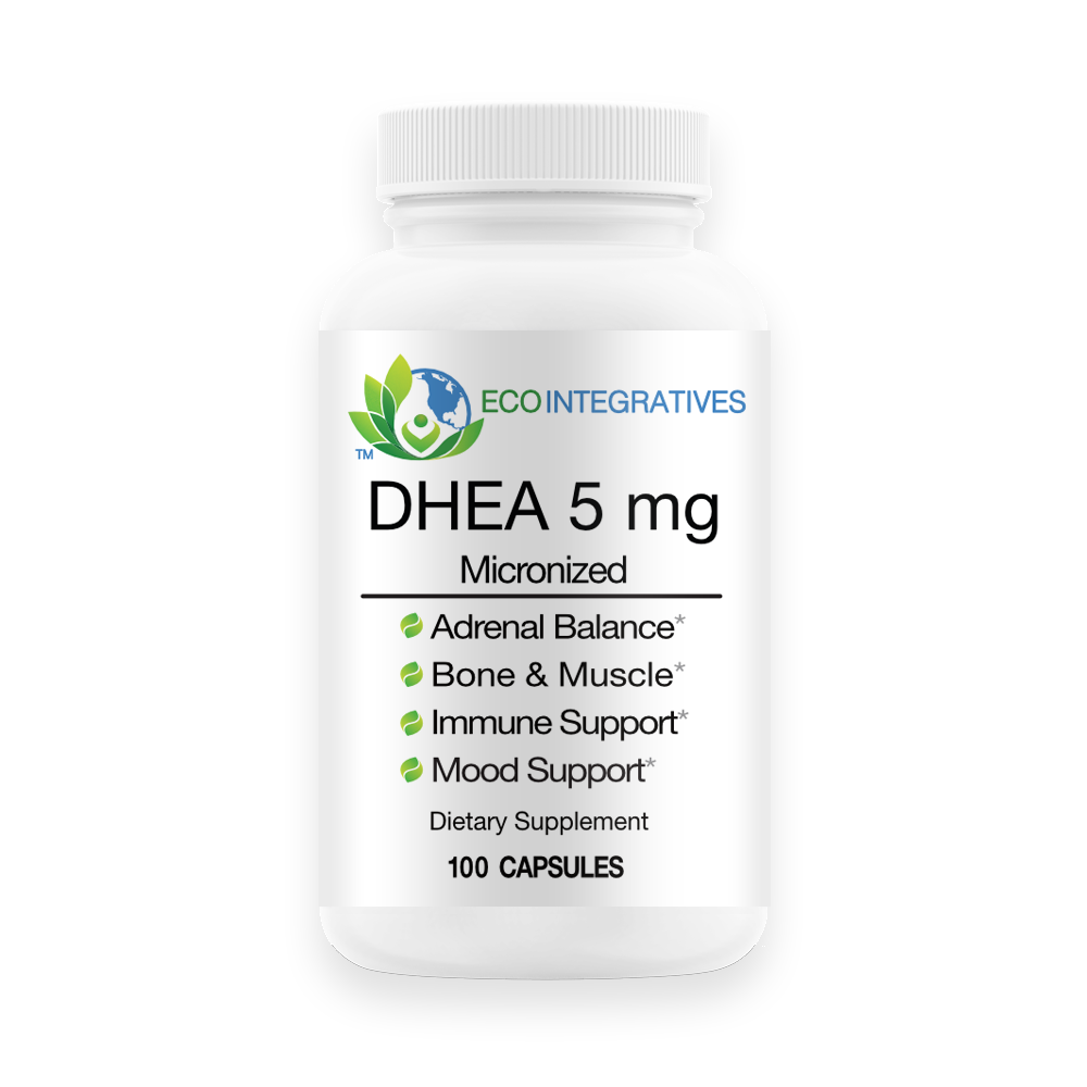 EcoIntegratives Micronized DHEA 5mg Adrenal Balance, Bone and Muscle, Immune Support, Mood Support