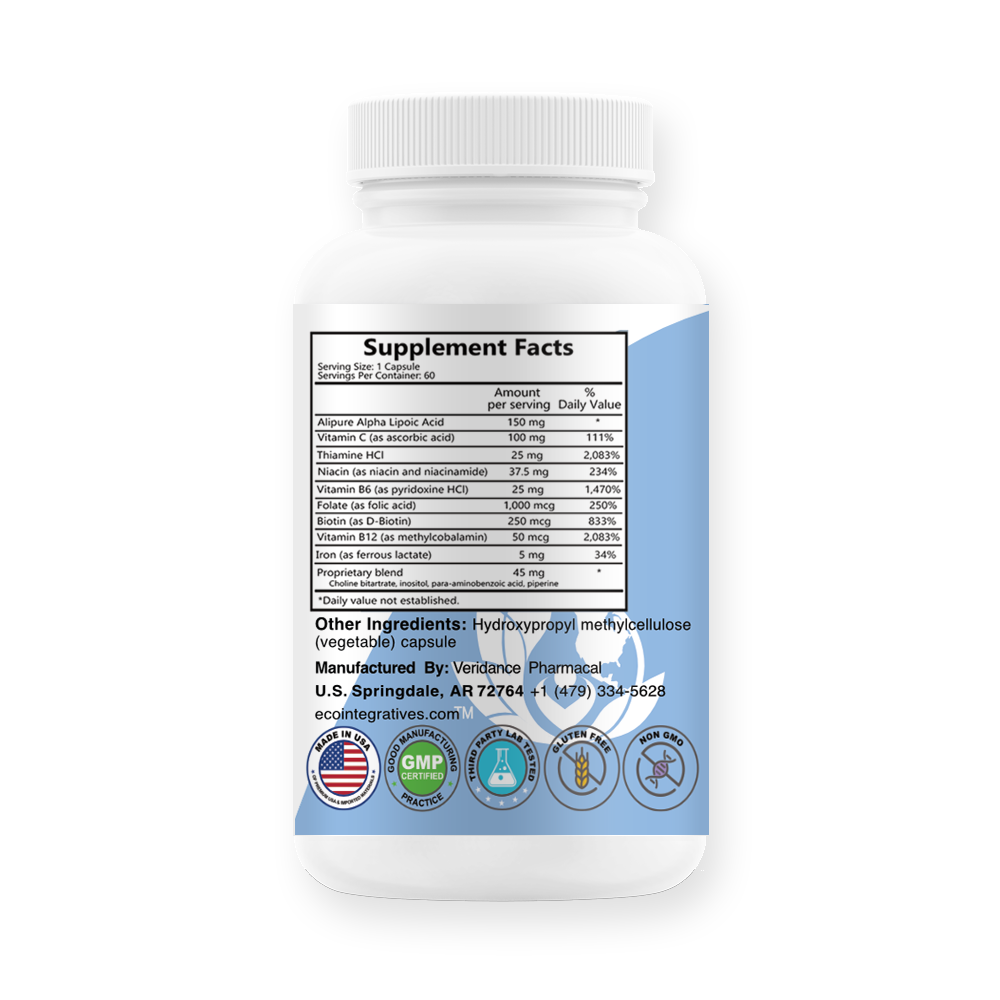 Alpha Lipoic Acid+ 150mg European Alipure® with B Vitamins C, B1, B3,B6 ...