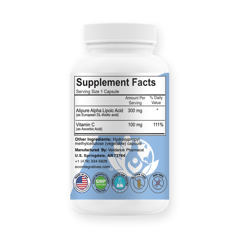 Alpha Lipoic Acid+ (thioctic Acid) 300mg European Alipure® + Vitamin C ...